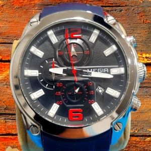 Megir 2063 sport watch mens WATCH FEATURESCalendarChronograph Stopwatch24-Ho